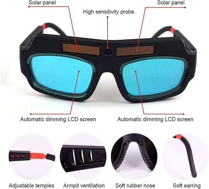 Auto-Darkening Welding Goggles – Head-Mounted Arc Welding Protective Glasses | Rapid Dimming × Eye Protection