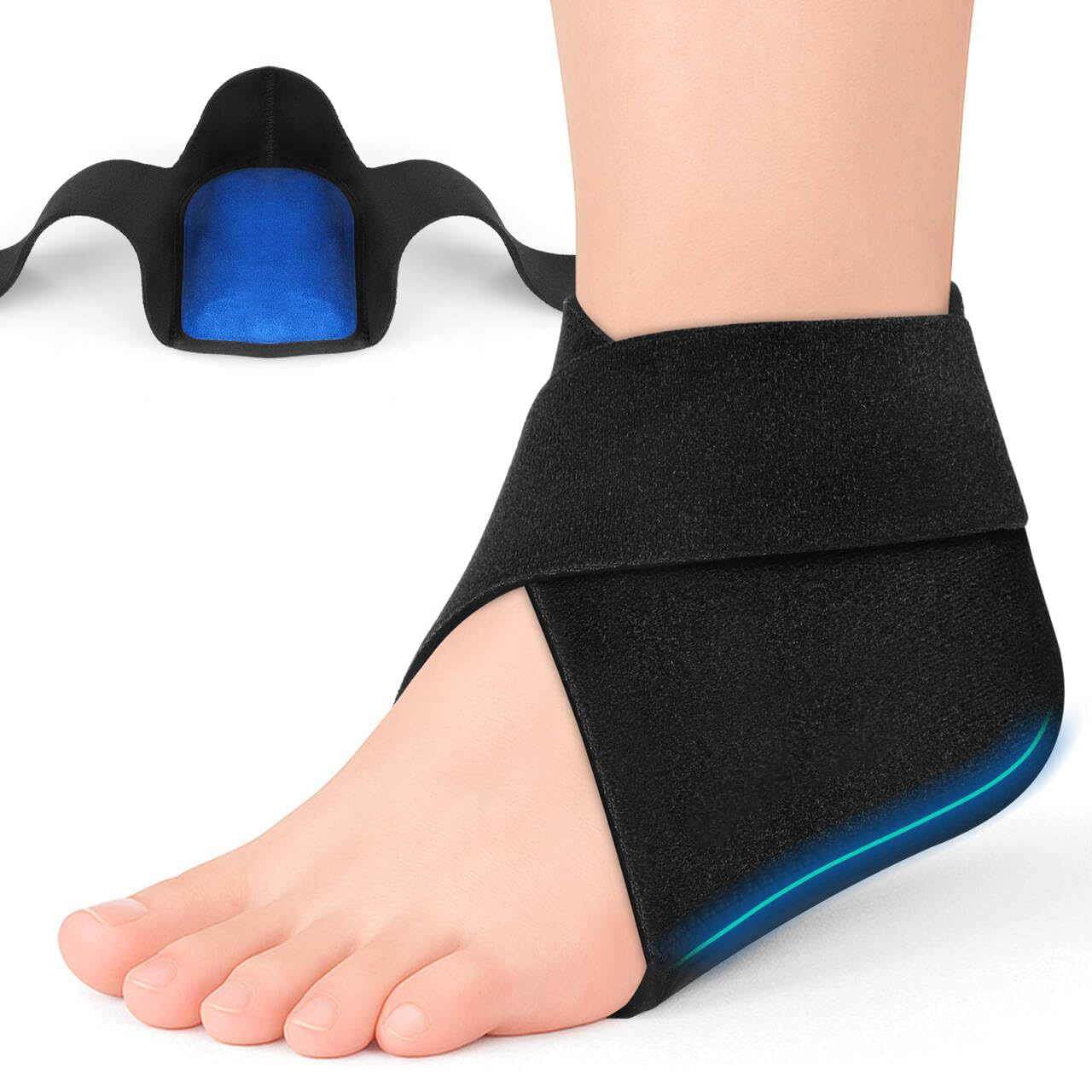 Reusable Heel Ice Pack – Hot & Cold Therapy Gel Wrap for Heel Spurs, Plantar Fasciitis & Foot Pain Relief (2 Pack)