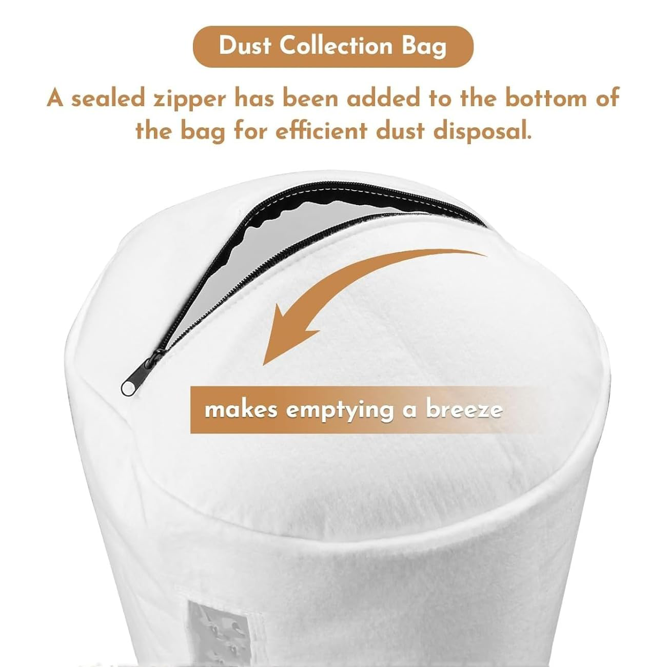 Dust Collection Bag with 4-Inch Keyed Hose Clamp – 30 Micron Filter for Planers & Collectors