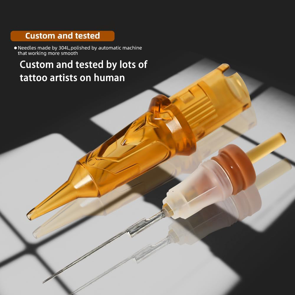 Tattoo Needles – 20-Pack Disposable Cartridges, 0.25mm 9X Curved Magnum Needles