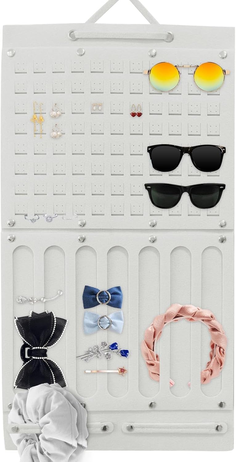 Girls’ Hair Accessories Organizer – Wall-Mounted Felt Storage Box for Headbands