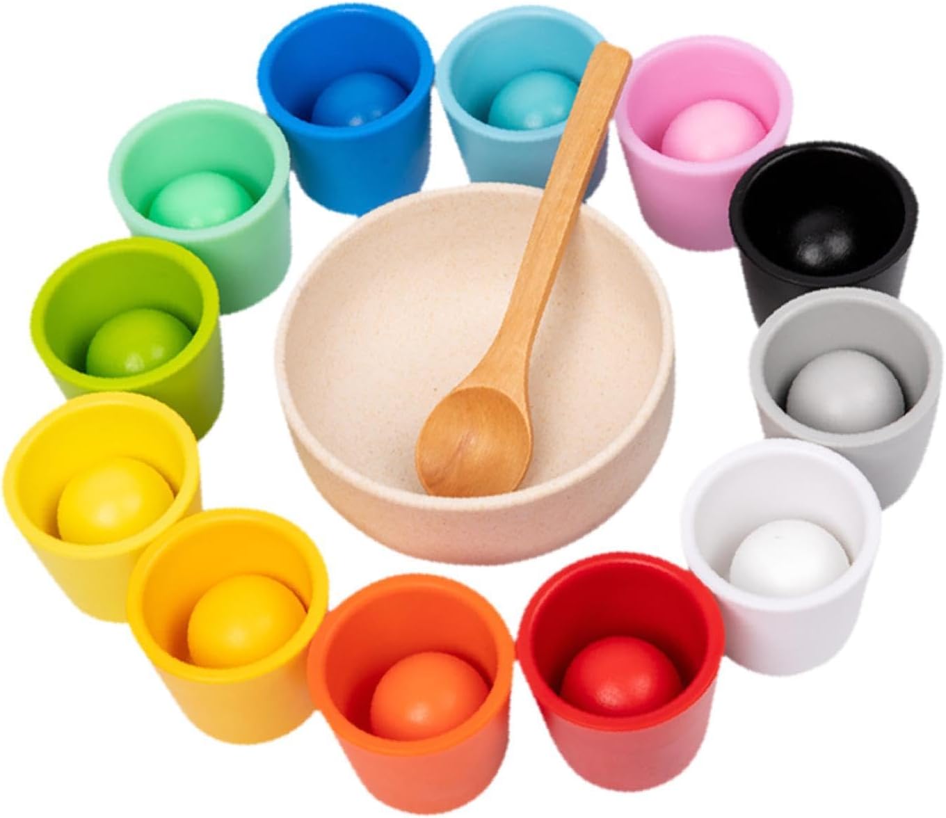 Rainbow Color Matching Game – Montessori Wooden Toy for Kids | Fine Motor & Logic Skills | Great Gift Idea