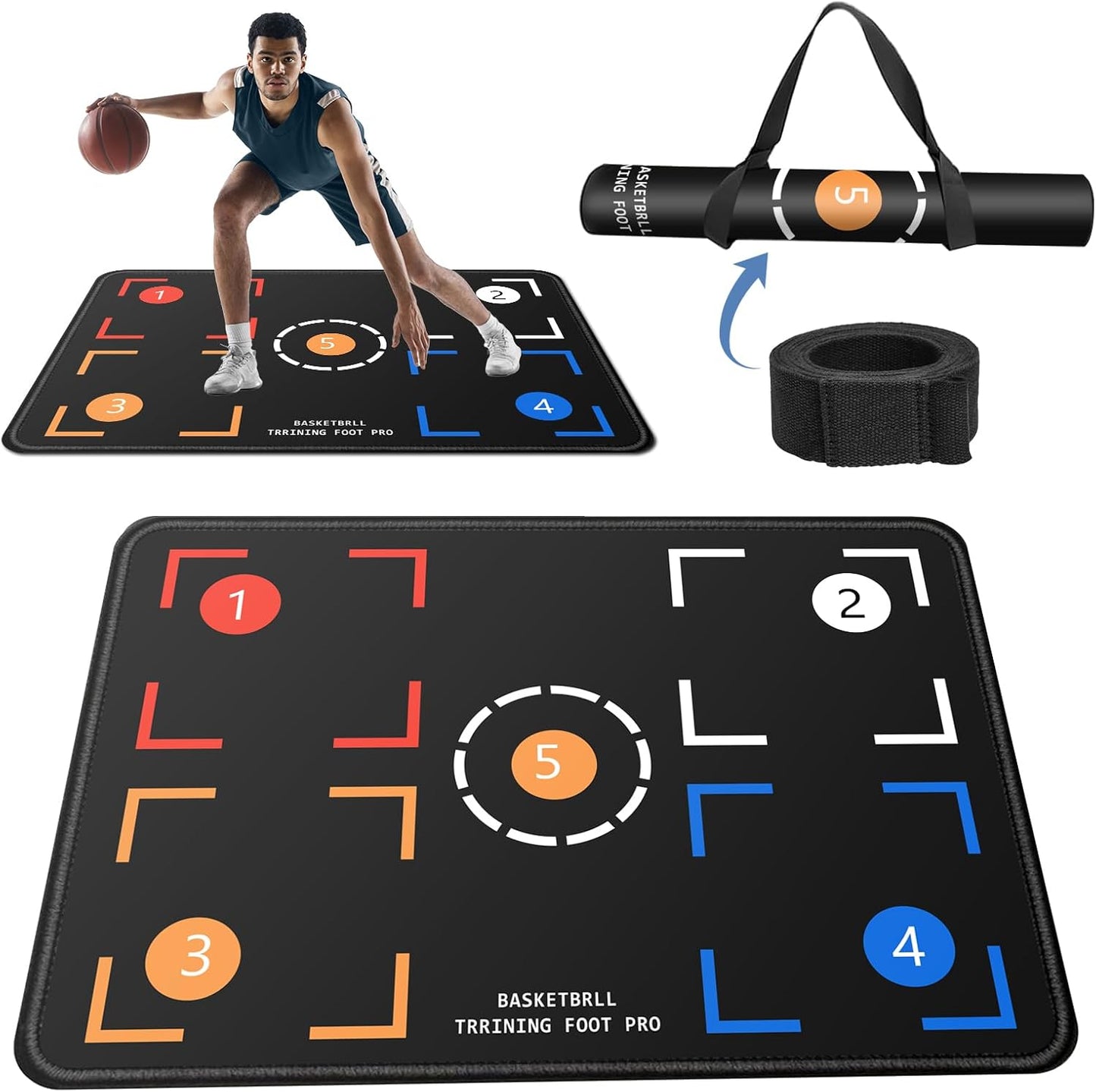 Portable Basketball Footwork Training Mat – Agility and Coordination Mat for All Skill Levels