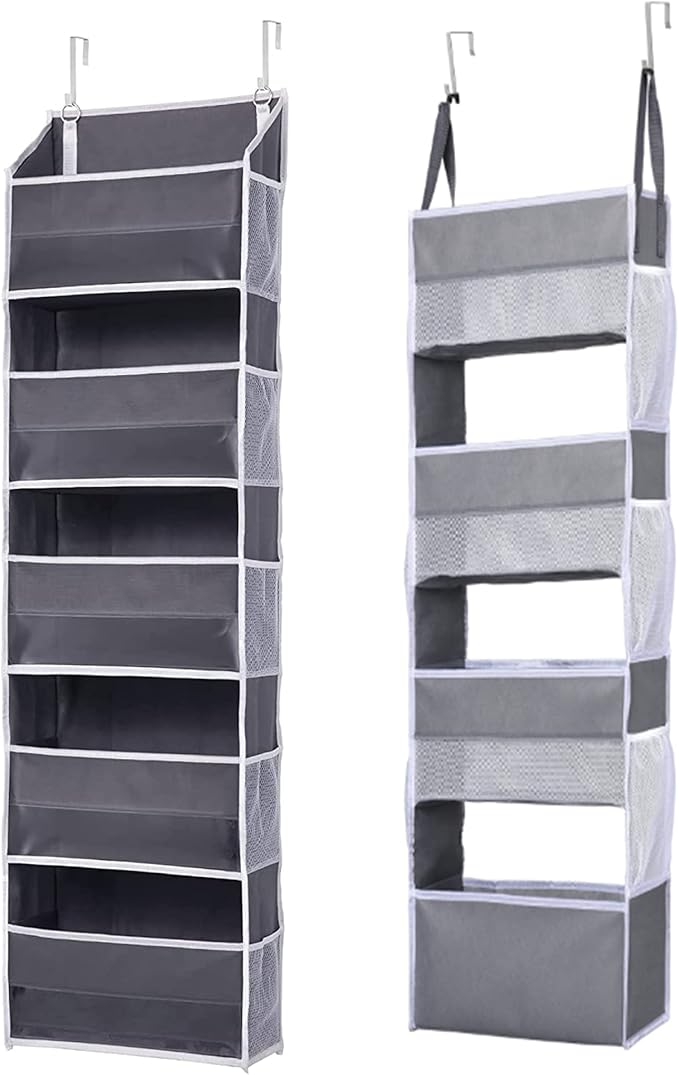 Over-the-Door Storage Organizer – Single Pack | 5 Large Pockets & 10 Mesh Side Pockets | Holds Up to 44lbs | Transparent Window | Ideal for Bedroom/Nursery/Toys/Shoes/Diapers