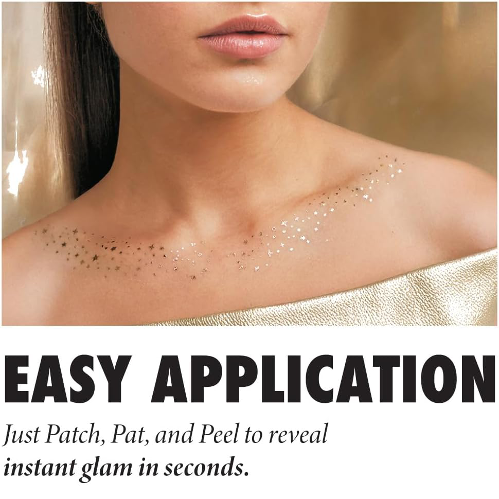 Gold Collarbone Glitter Patches – Shine with Every Move