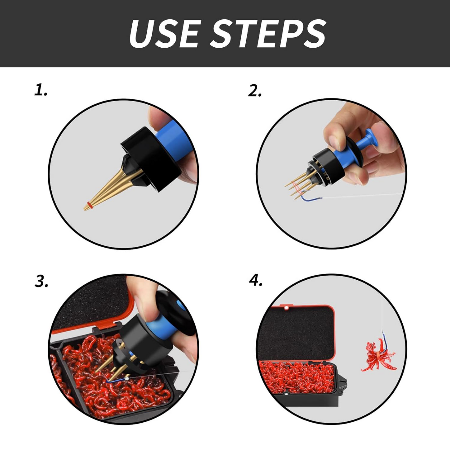 Pellet Bait Band Tool Kit – Includes Bands, Pellet Baits, Banding Tool & Rubber Bands for Fishing Efficiency