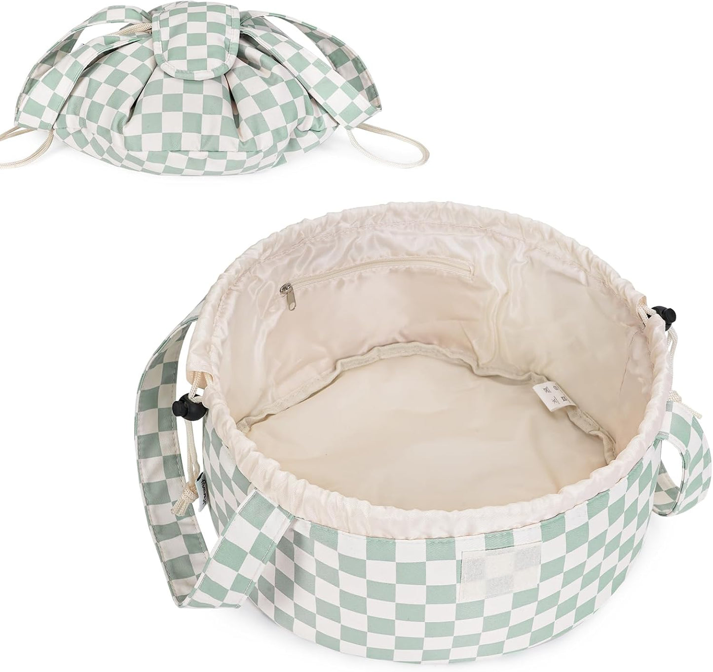 Drawstring Bucket Makeup Bag – Large Capacity Cosmetic Organizer for Toiletries & Travel