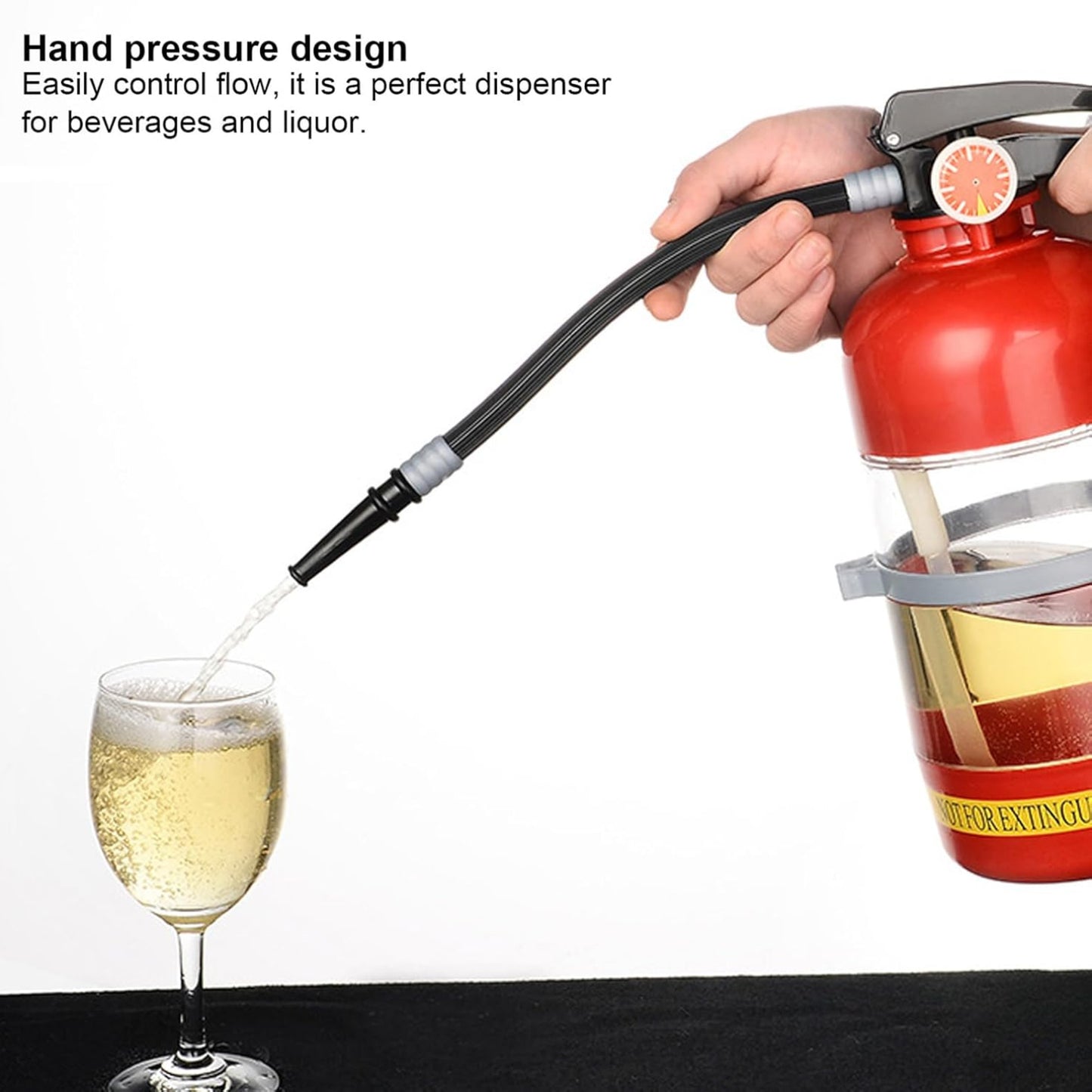 Fire Extinguisher-Shaped Alcohol Dispenser – 2L Pump for Beer, Whiskey, Wine, and More