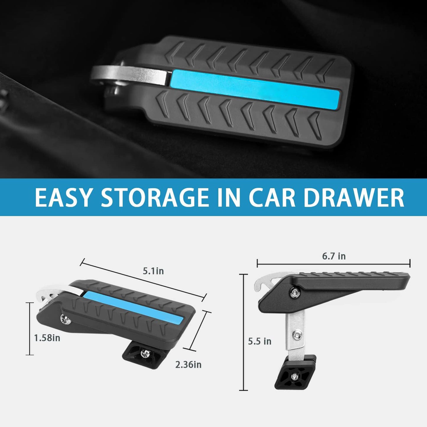 Universal Car Door Step – 5-Level Adjustable  No Assembly Required