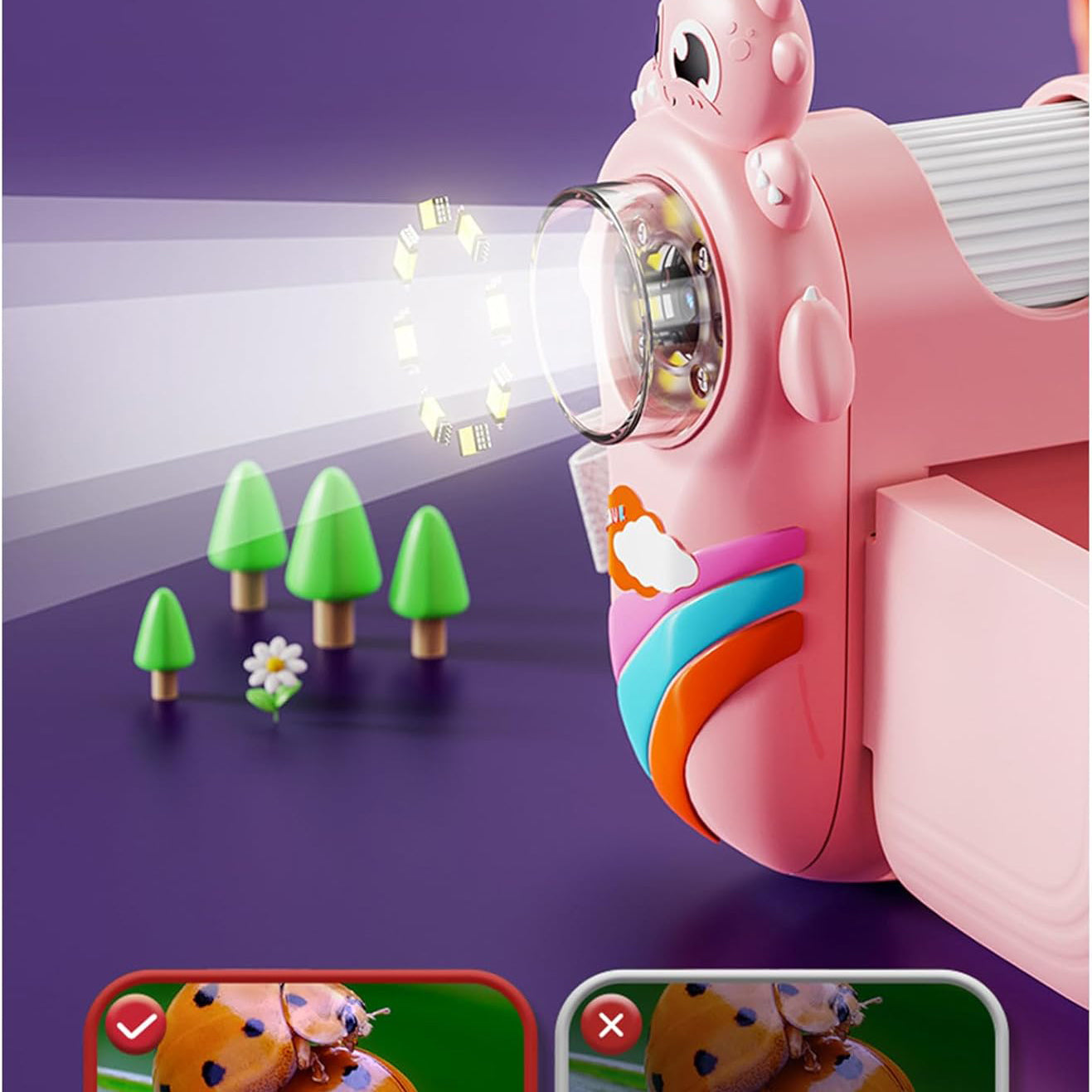 Children's 1000x Handheld Microscope with Adjustable LED Lights & 2-inch LCD Display