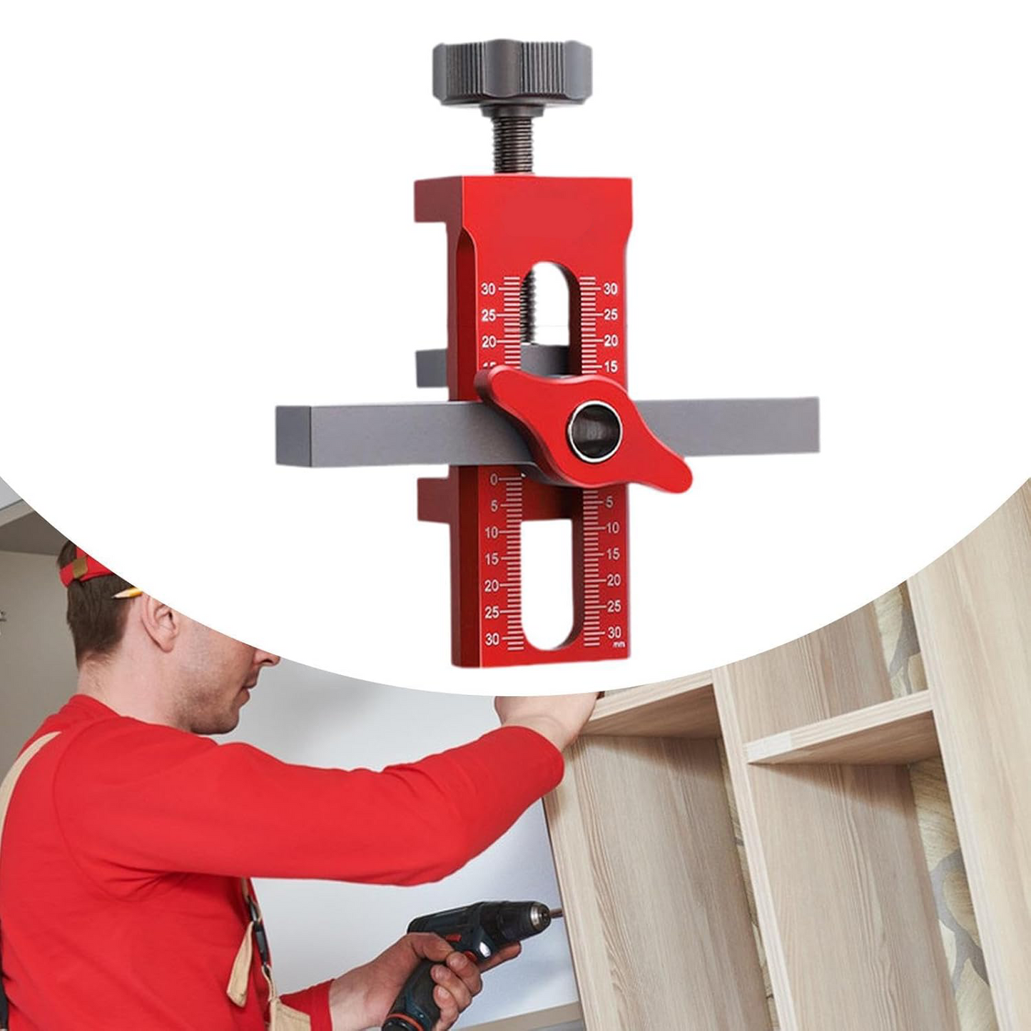 Cabinet Door Installation Jig – Adjustable Aluminum Alloy Drilling Locator