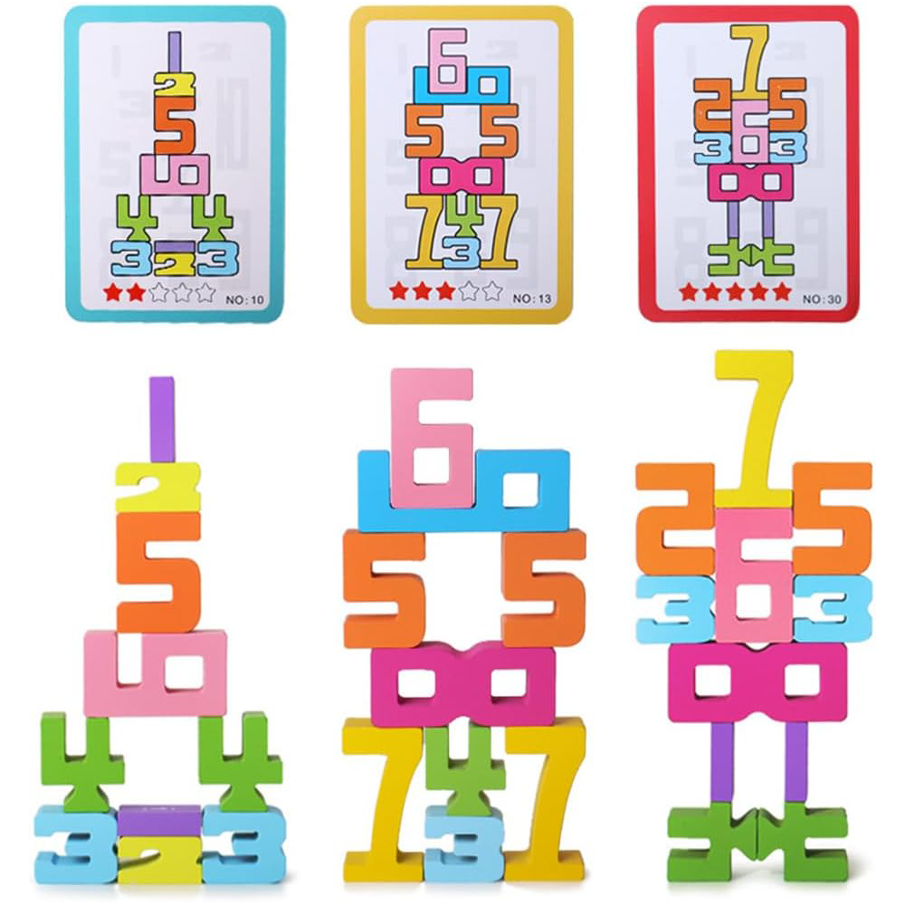 Number Learning Blocks – Fun Stacking Toy with Activity Cards