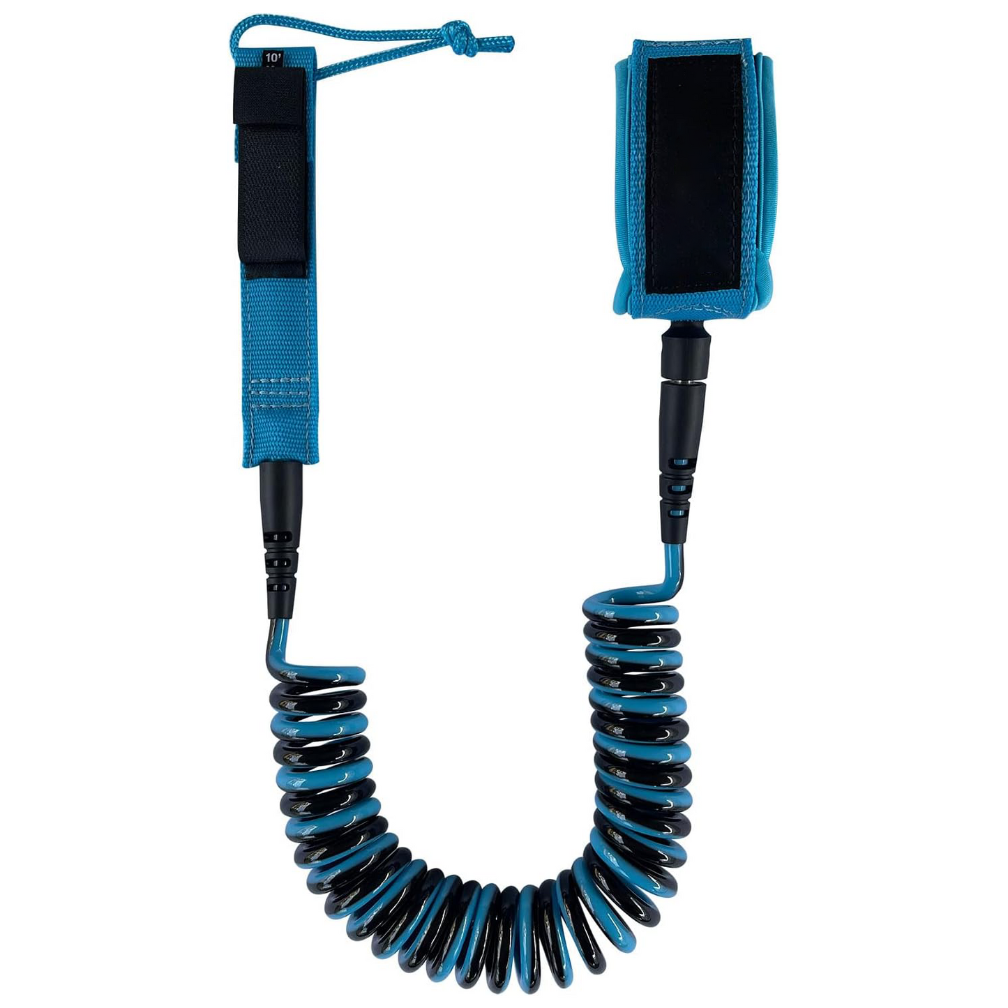 10 ft 7 mm SUP Paddle Board Leash – Coiled with Premium Anti-Slip Cuff & Flexible Swivel Connector