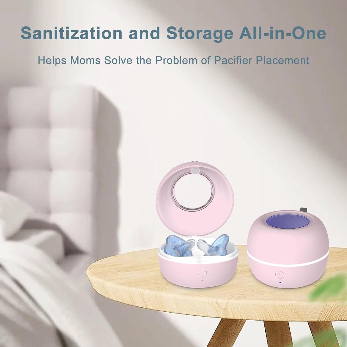 Portable Pacifier Sterilizer – UV Light Disinfection Box On-the-Go Baby Pacifier Cleaner