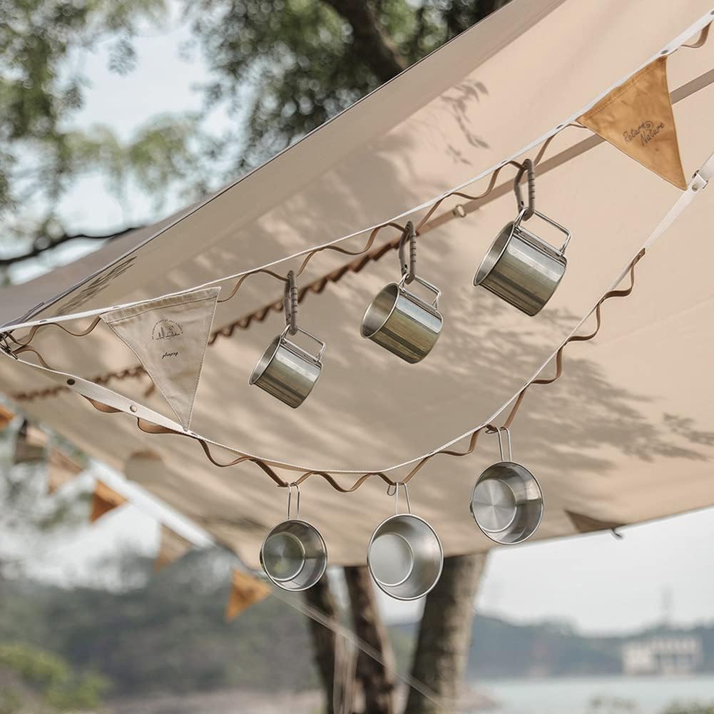 Camping Gear Storage Adjustable 16ft Tent Clothesline with 25 Loops