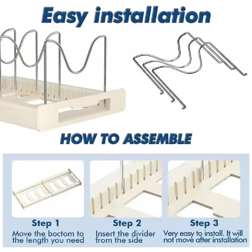 Expandable Cookware Organizer Rack – Adjustable and Space-Saving Kitchen Storage Solution