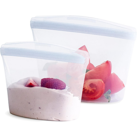 Reusable Silicone Food Storage Bags – Leak-Proof, Eco-Friendly, 2 Pack