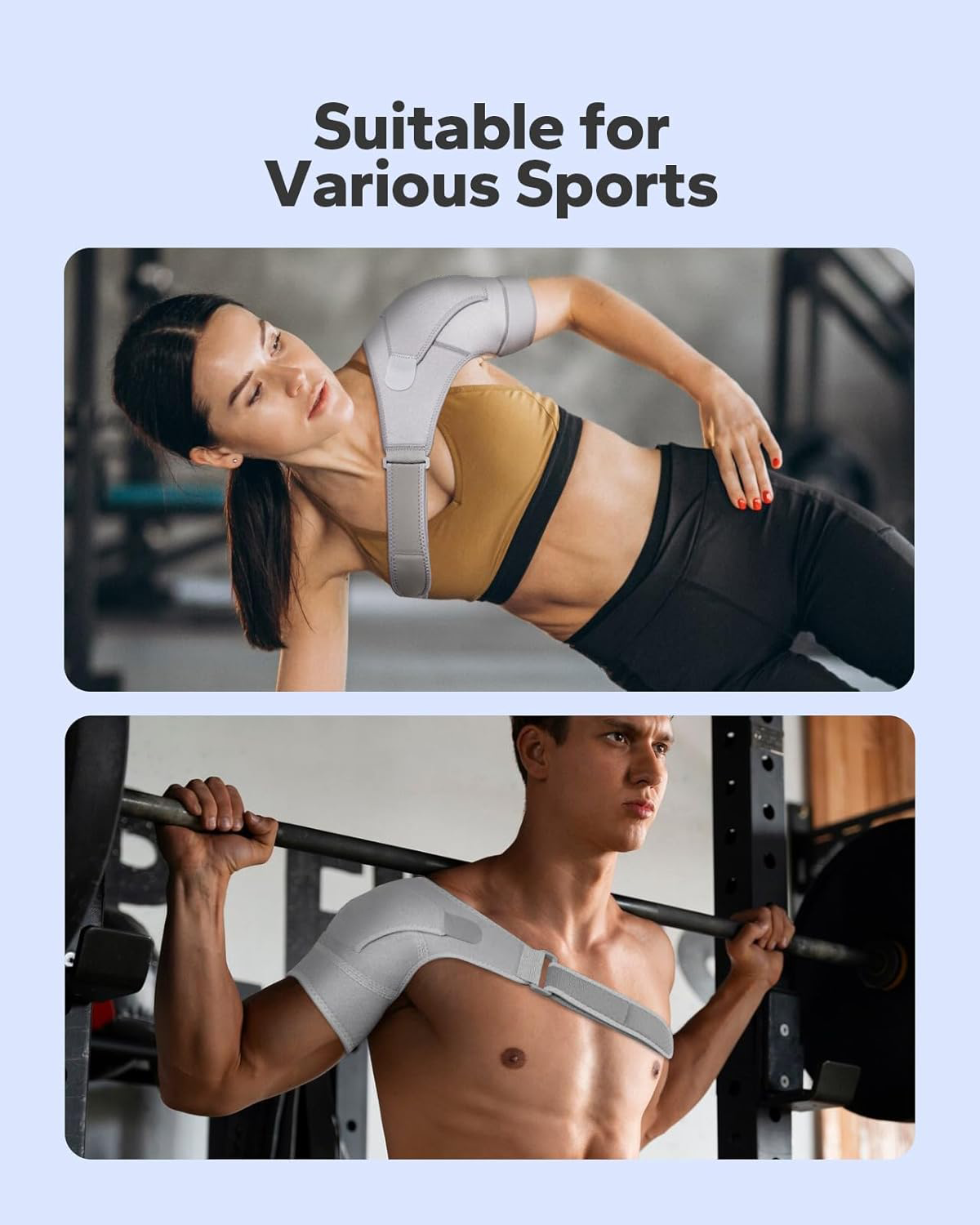 Shoulder Support Brace – Adjustable with Ice Pack Pocket