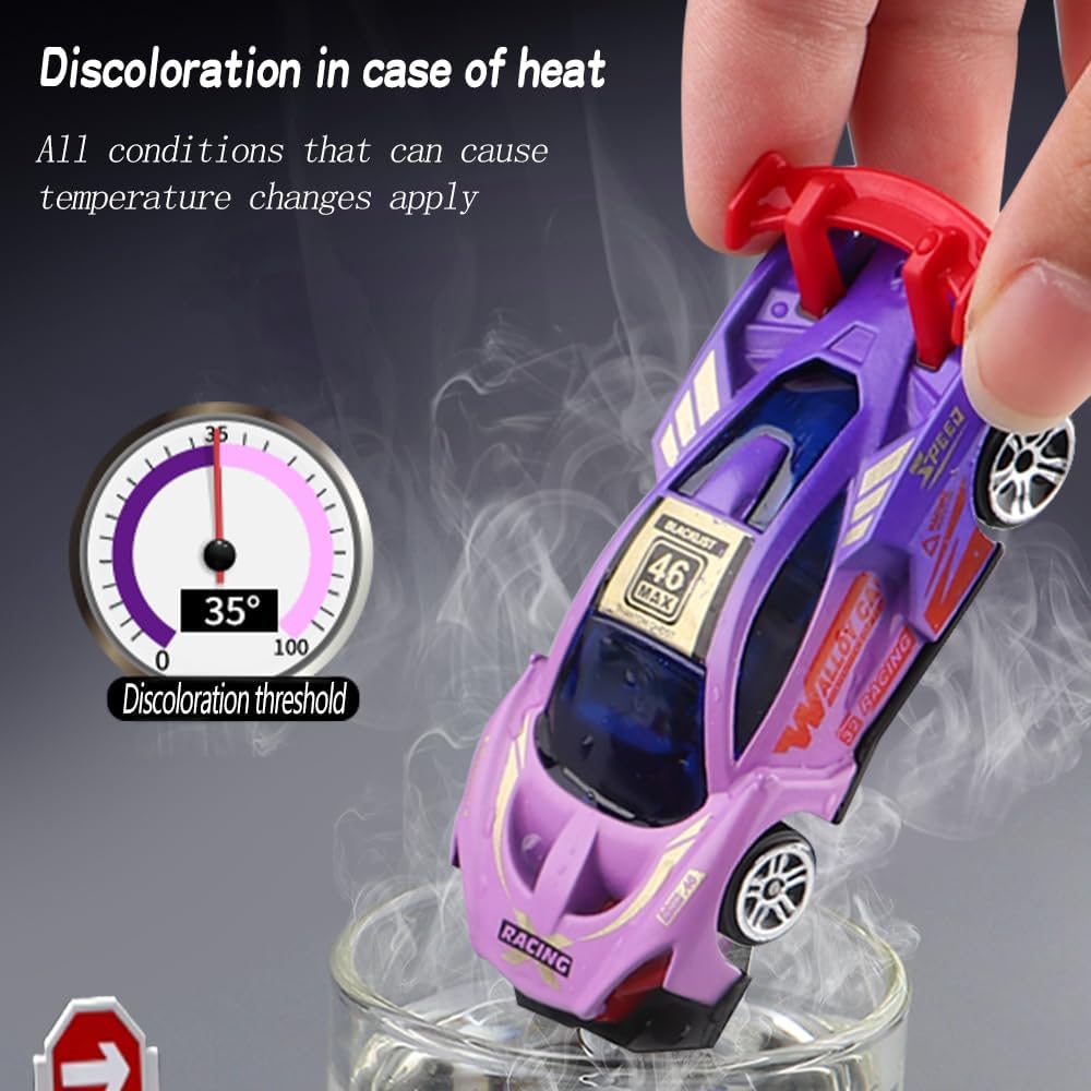 1:64 Scale Die-Cast Car Model – Color-Changing Temperature-Sensitive Toy for Kids | Zinc Alloy Pull-Back Vehicle
