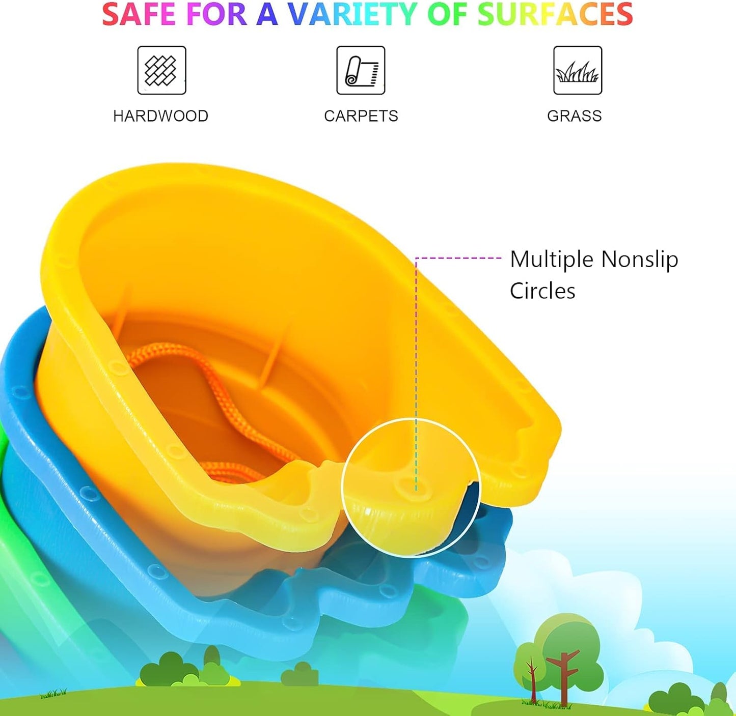 Children's Balance Stilts – 4 Pairs (8 Stilts) with Monster Feet for Balance & Coordination