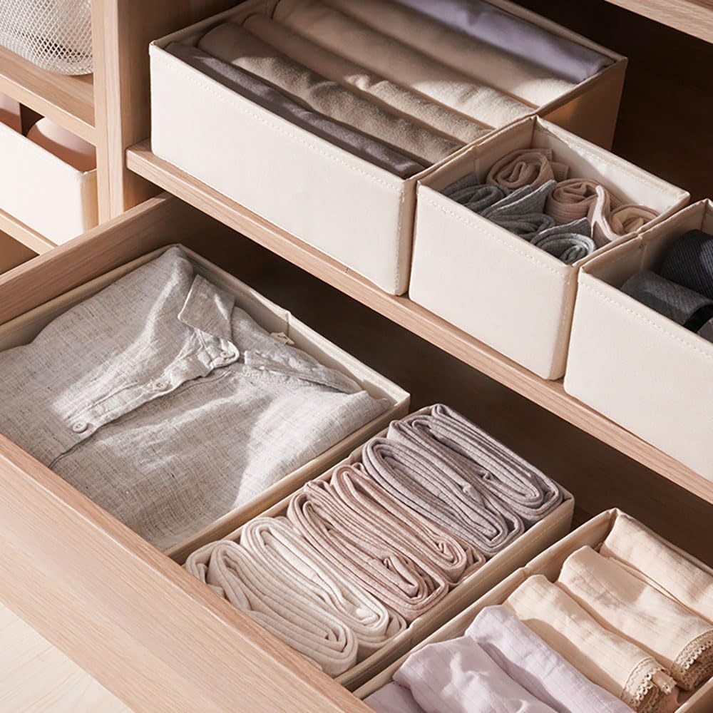 Clothing Drawer Organizer – 6-Piece Foldable Drawer Divider Storage Set for Bedroom