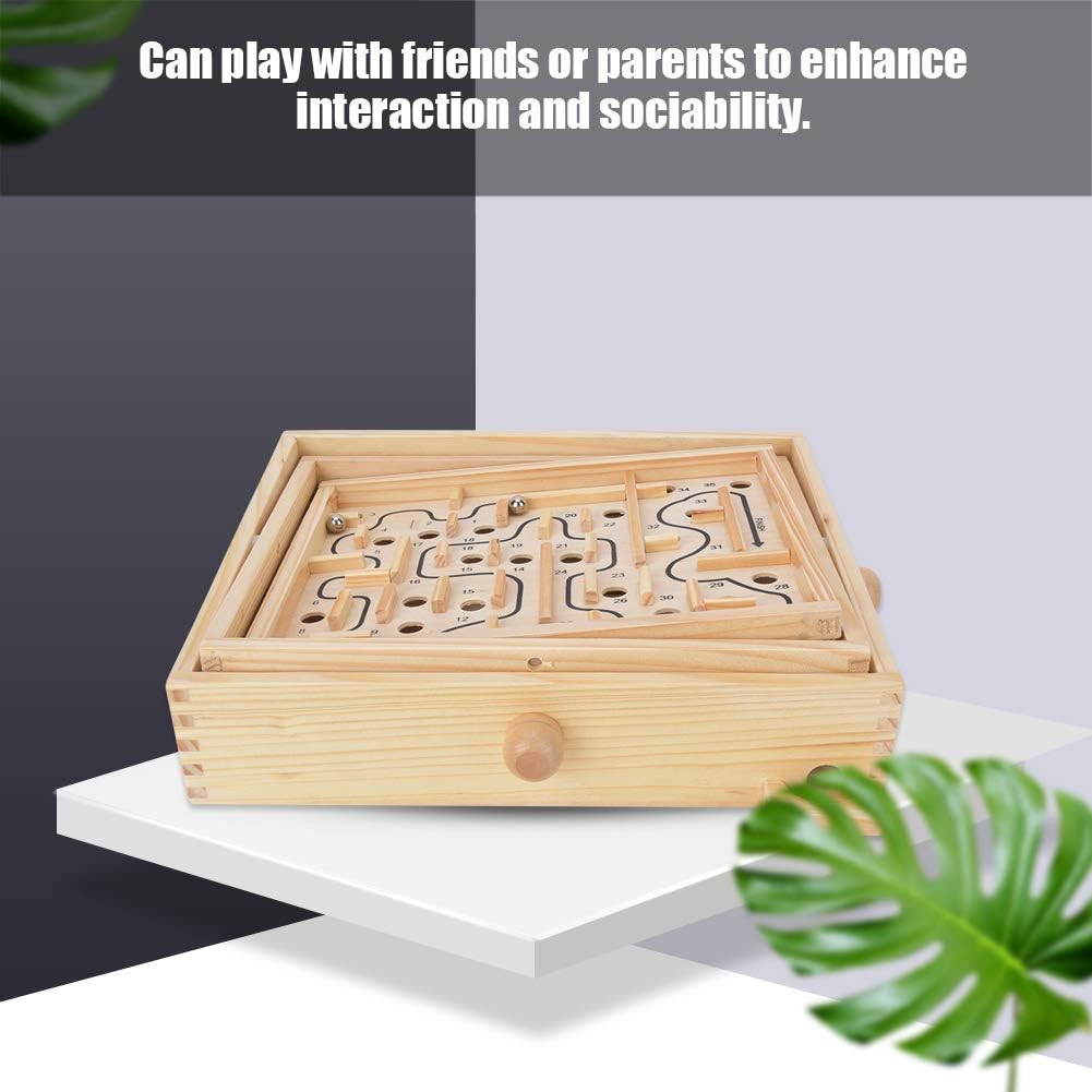 Wooden Table Maze Game / Balance Board Labyrinth – Fun Puzzle Toy for Kids & Adults