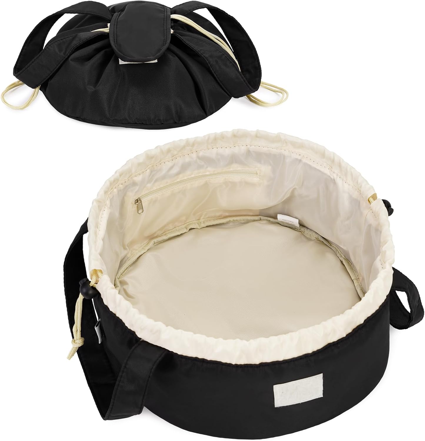 Drawstring Bucket Makeup Bag – Large Capacity Cosmetic Organizer for Toiletries & Travel