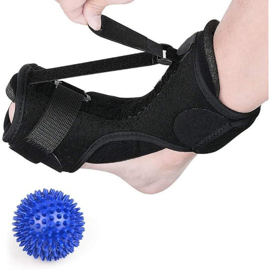 Plantar Fasciitis Night Splint with Adjustable Support & Massage Ball
