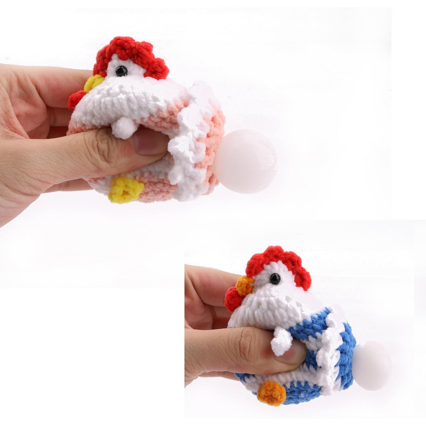 Egg-Laying Hen Crochet Kit (Blue) – Fun, Interactive DIY with Keychain