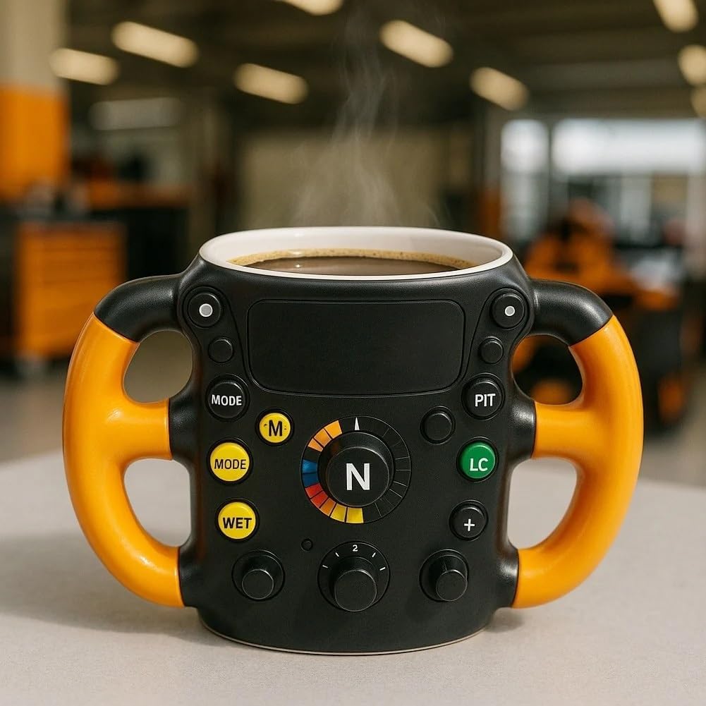 F1 Steering Wheel Mug – Start Your Day with Racing Passion