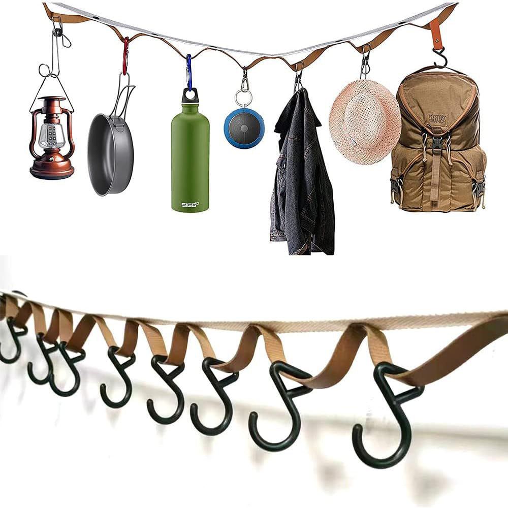 Camping Gear Storage Adjustable 16ft Tent Clothesline with 25 Loops