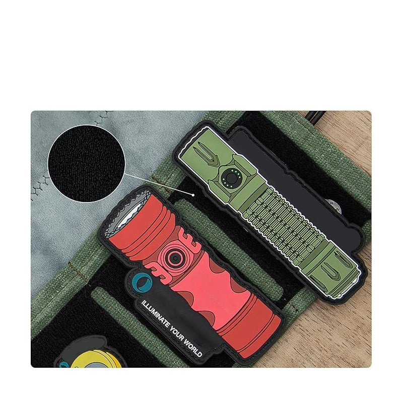 Mini Tactical EDC Pouch – Multi-Function Flashlight & Knife Storage Roll with 6 Slots