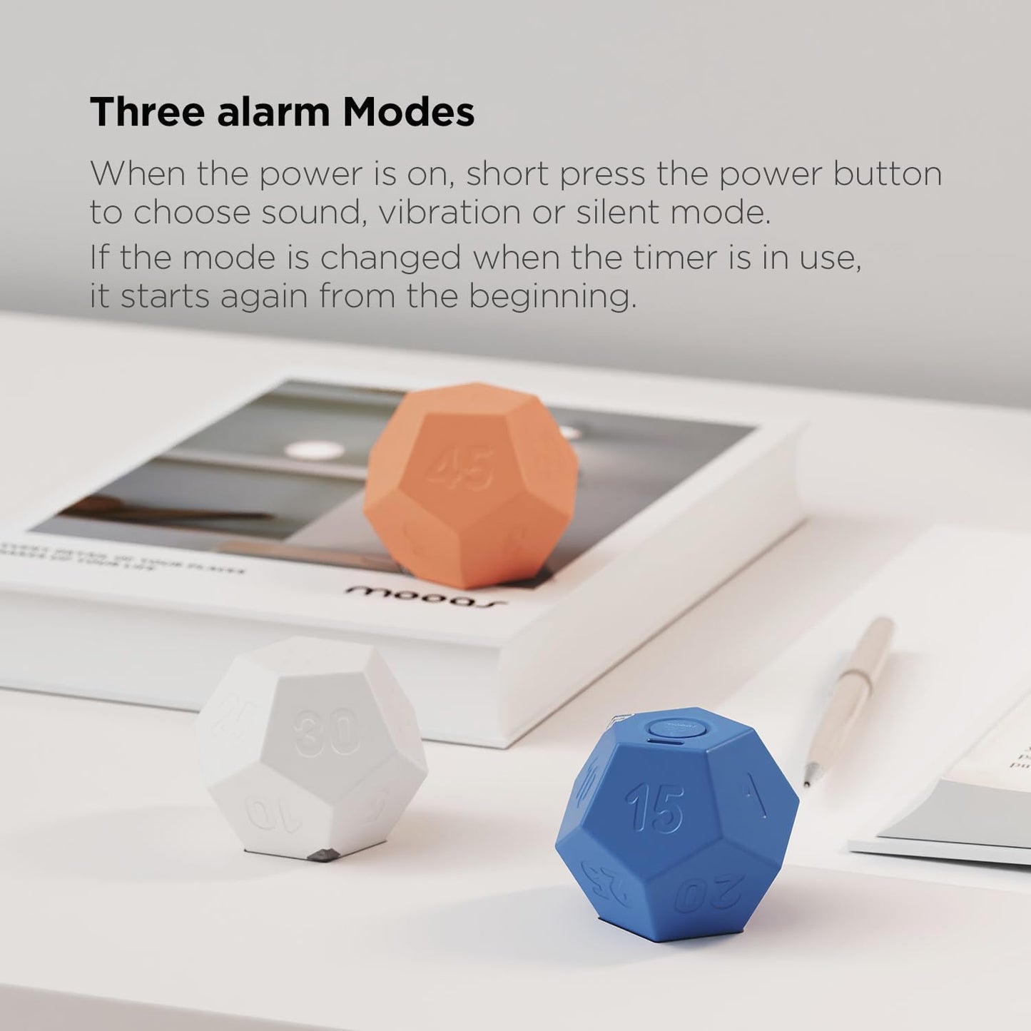 Twelve-Sided Time Cube – Rechargeable Mini Timer Desk & Study Productivity Timer