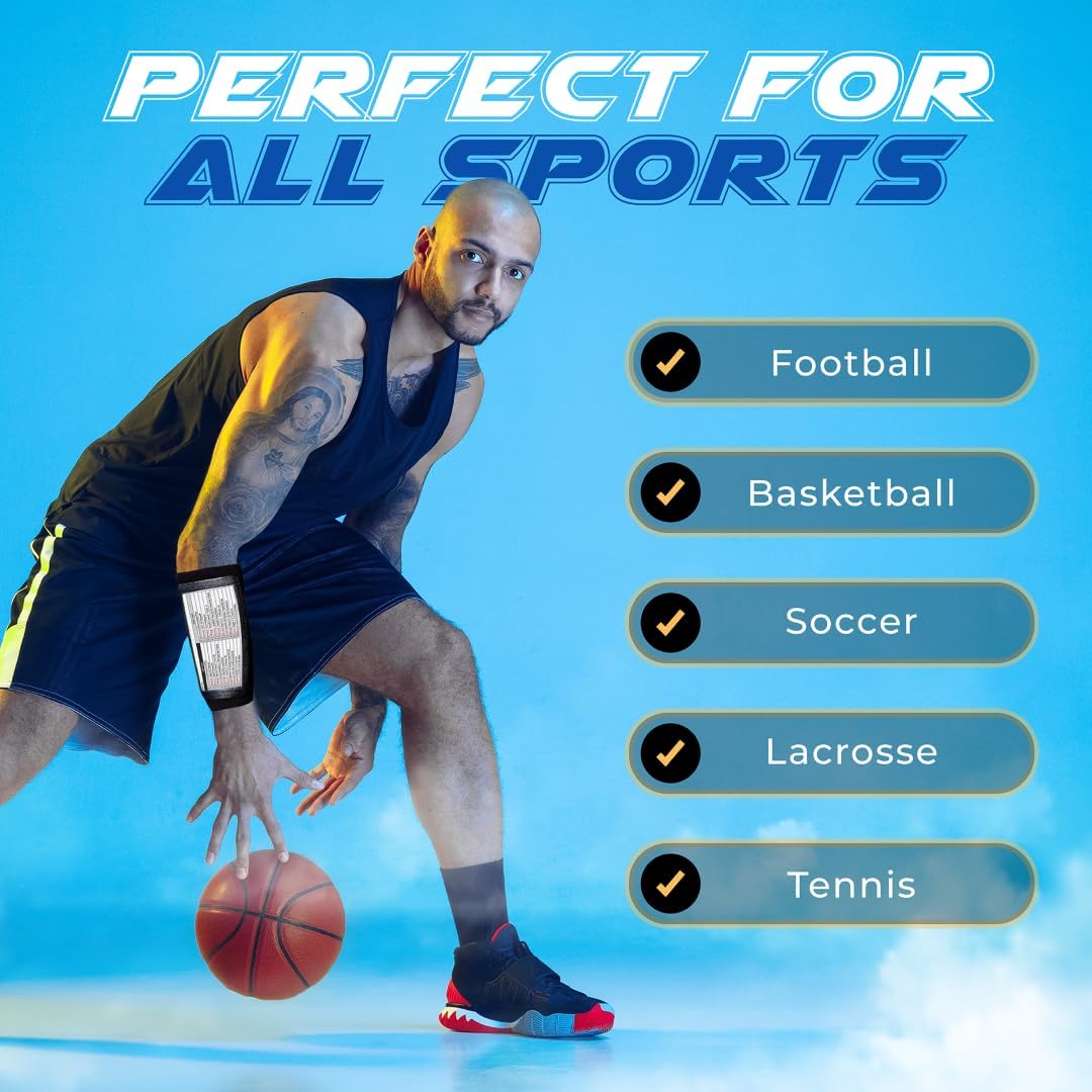 QB Playbook Wristband – 3-Compartment Football Wrist Coach for Youth &amp; Adults