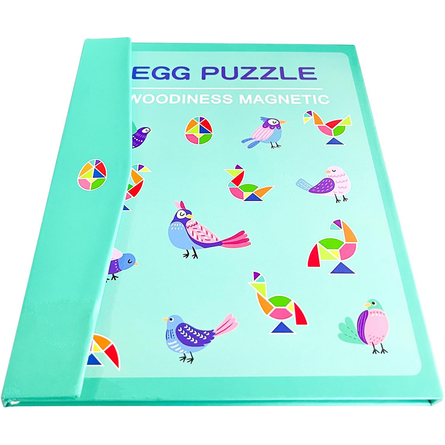 Wooden Magnetic Tangram Puzzle – Colorful Educational Toy for Kids 3+