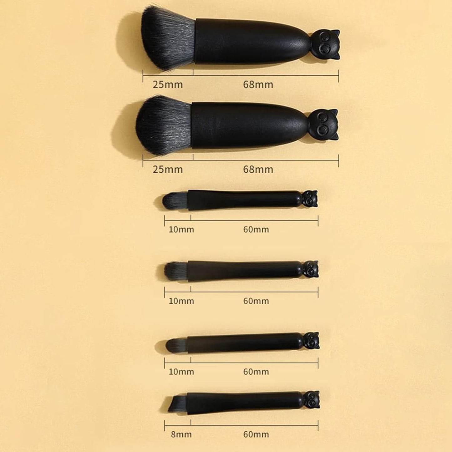 Complete makeup brush set - cat design storage box with mirror