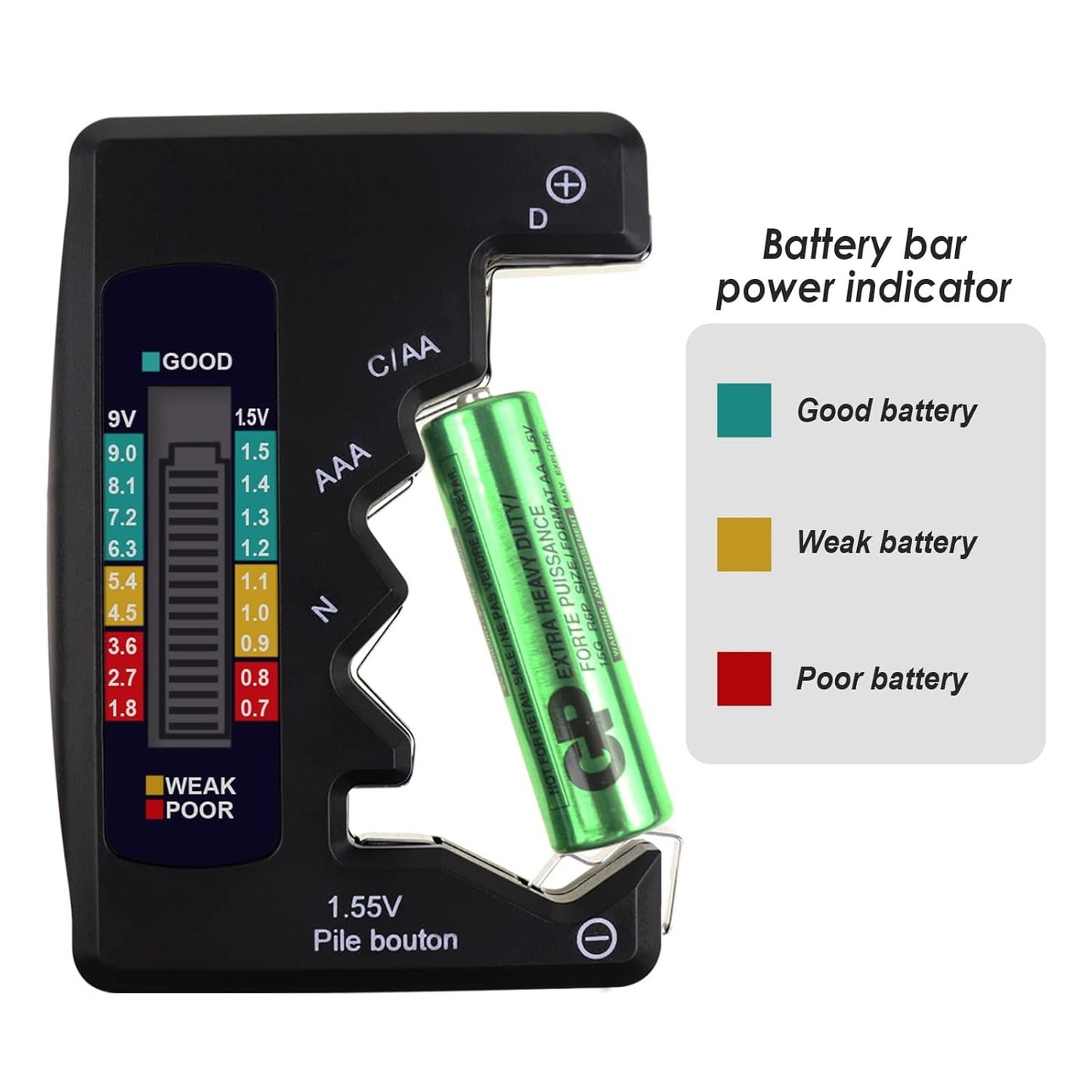 Digital Universal Battery Tester – Battery Checker for C AA AAA D N 9V 6F22 1.5V Button Cell
