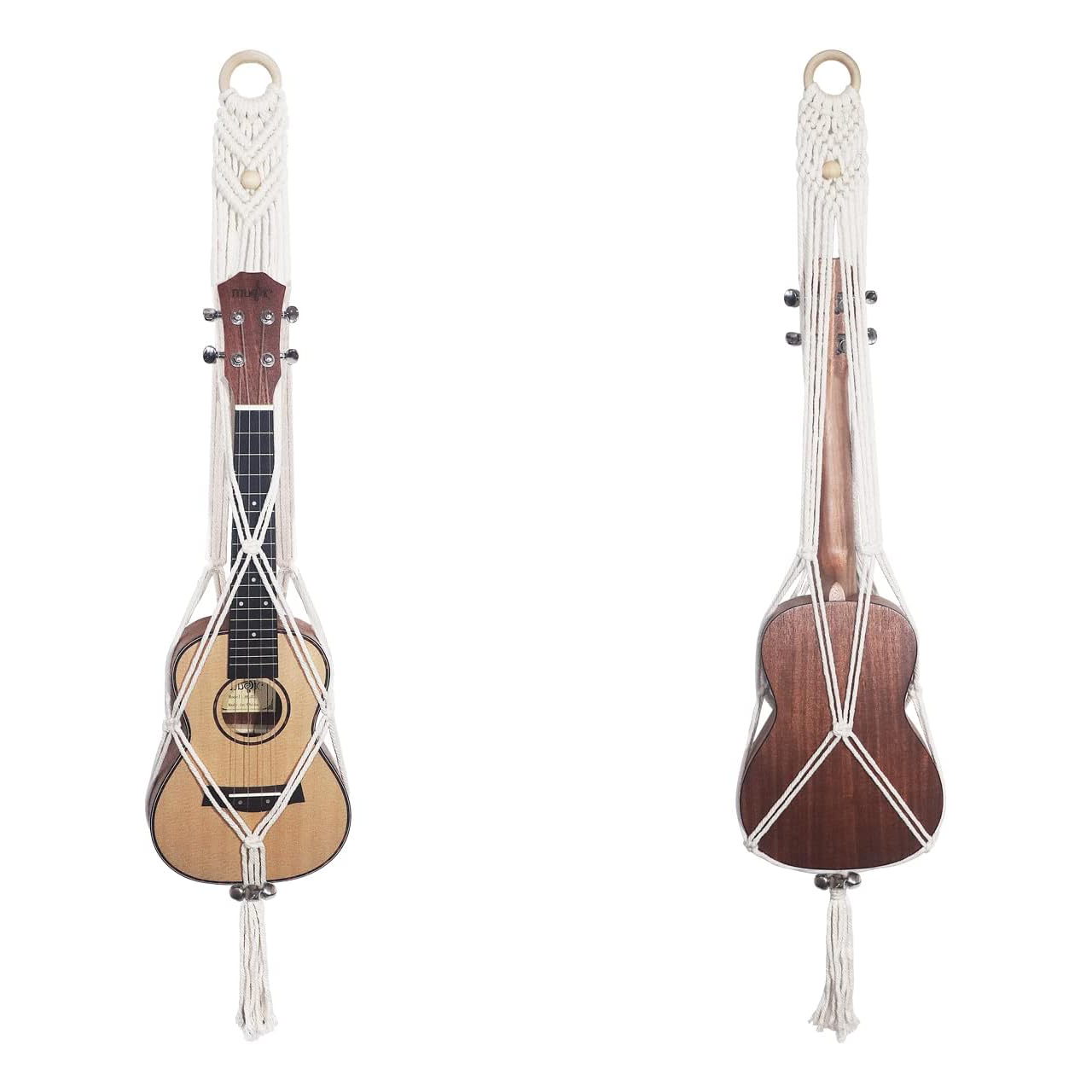 Boho Ukulele Wall Hanger – Modern Instrument Holder Decor