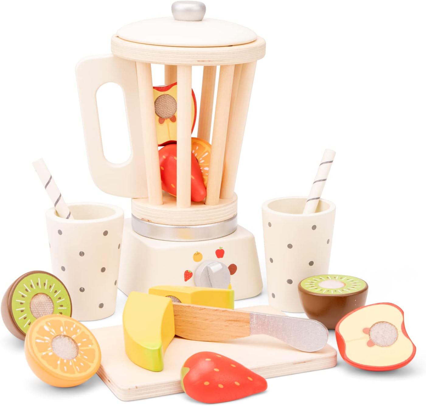 Wooden Smoothie Toy Set – Pretend Play Kitchen Toys for Kids