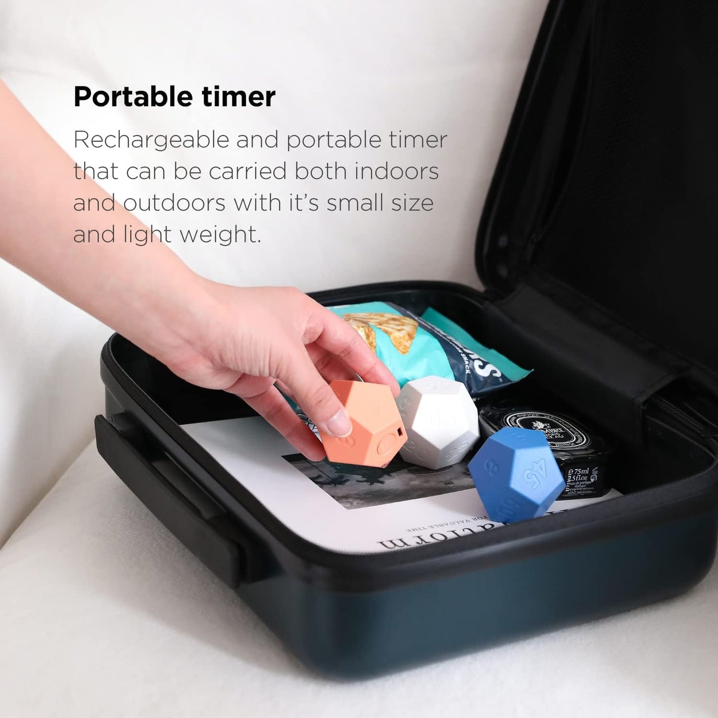 Twelve-Sided Time Cube – Rechargeable Mini Timer Desk & Study Productivity Timer