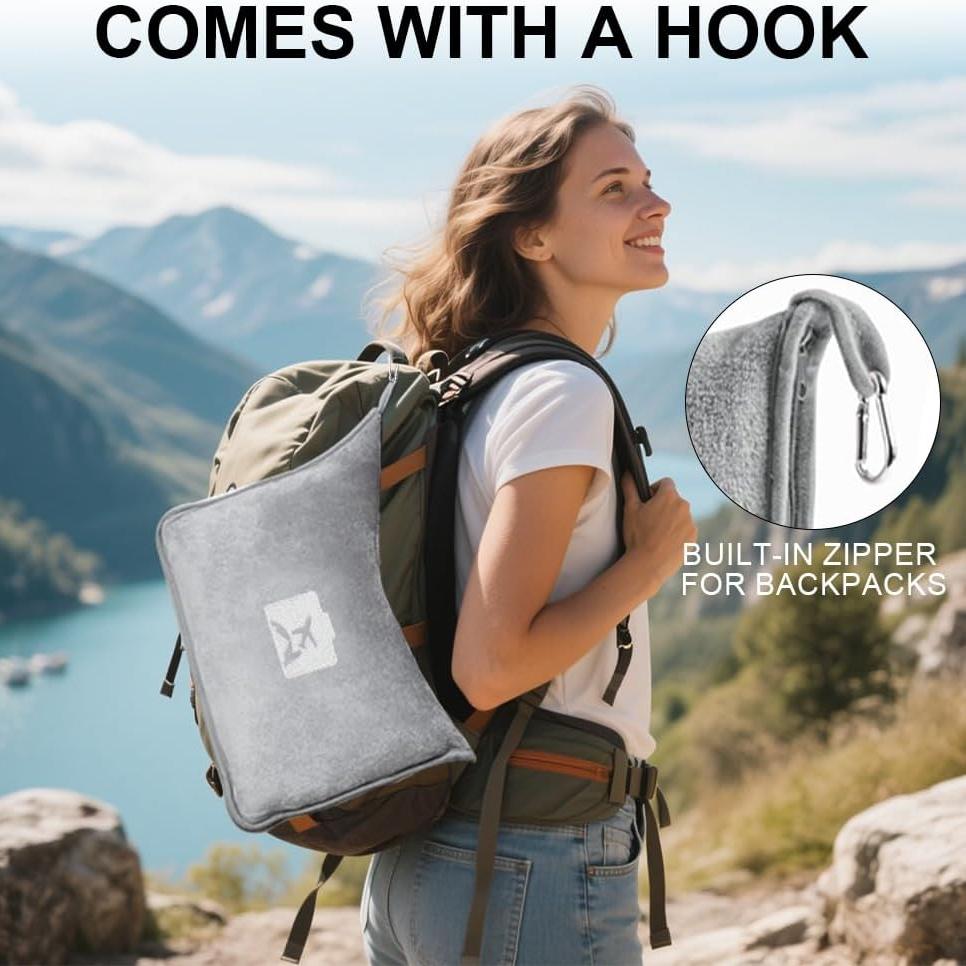 Travel Blanket and Pillow – Soft 2-in-1 Airplane Blanket with Carrying Case