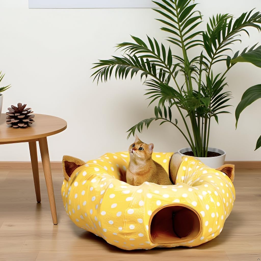 Christmas Tree Cat Tunnel Bed – 2-in-1 Play Tunnel & Cozy Resting Spot for Cats