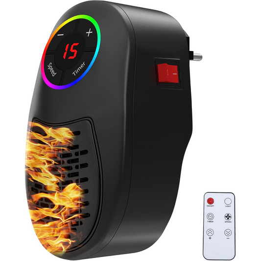 Plug-in Ceramic Heater 1000W – Portable, Energy-Saving, with Timer & Adjustable Thermostat