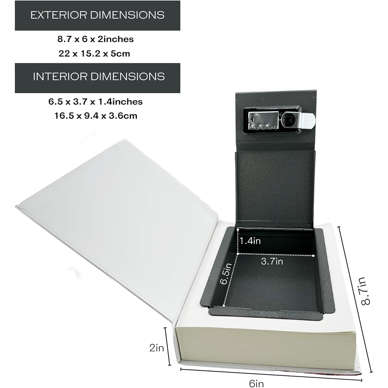 Real Paper Book Safe – Combination Lock Hidden Storage Box