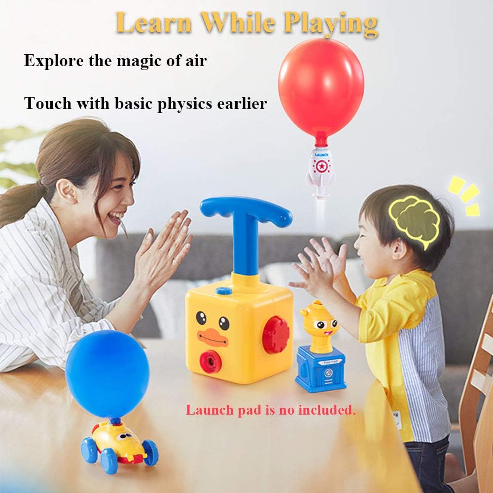 Balloon Powered Car Toy Set – Dual Mode Balloon Launcher with Cars, Rocket & Astronaut