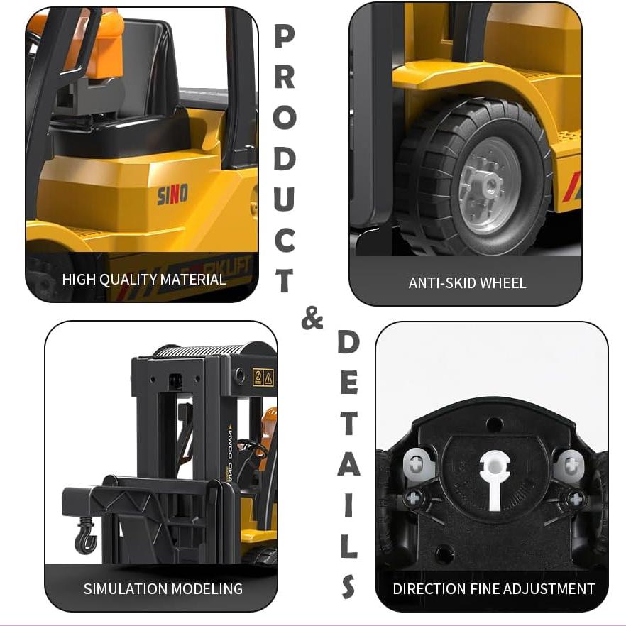 RC Forklift Crane Truck – 6 Channel, 2 Modes, with Lights & Sound