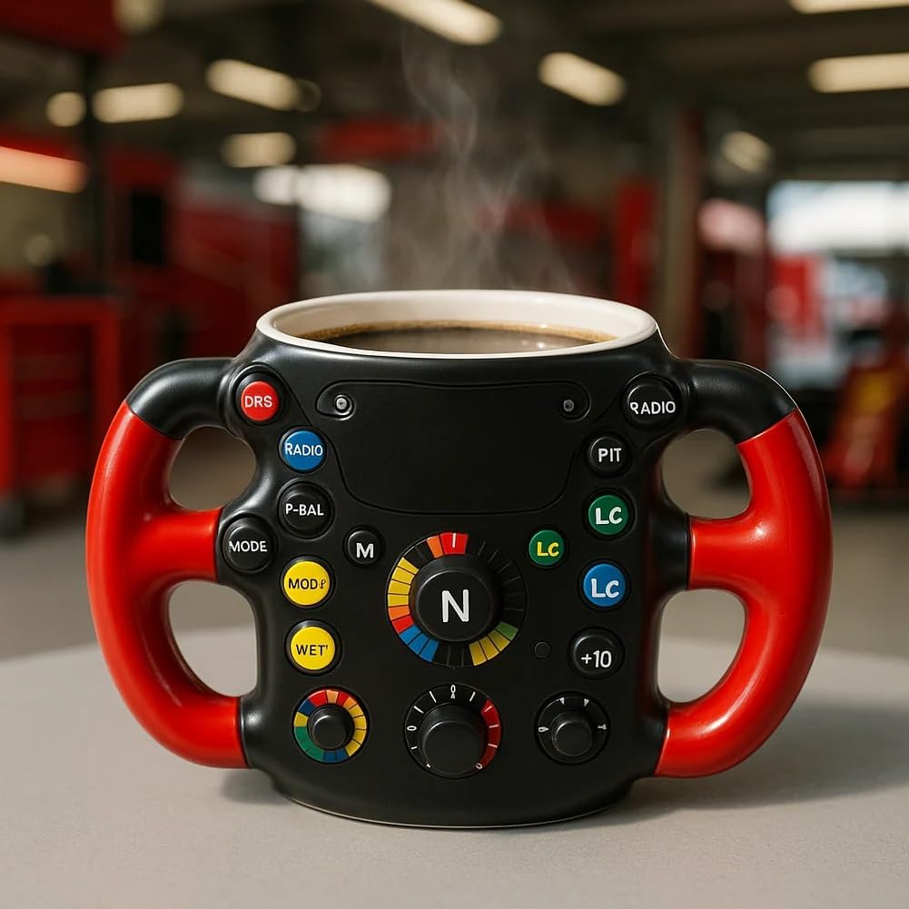 F1 Steering Wheel Mug – Start Your Day with Racing Passion