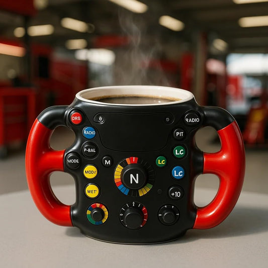 F1 Steering Wheel Mug – Start Your Day with Racing Passion