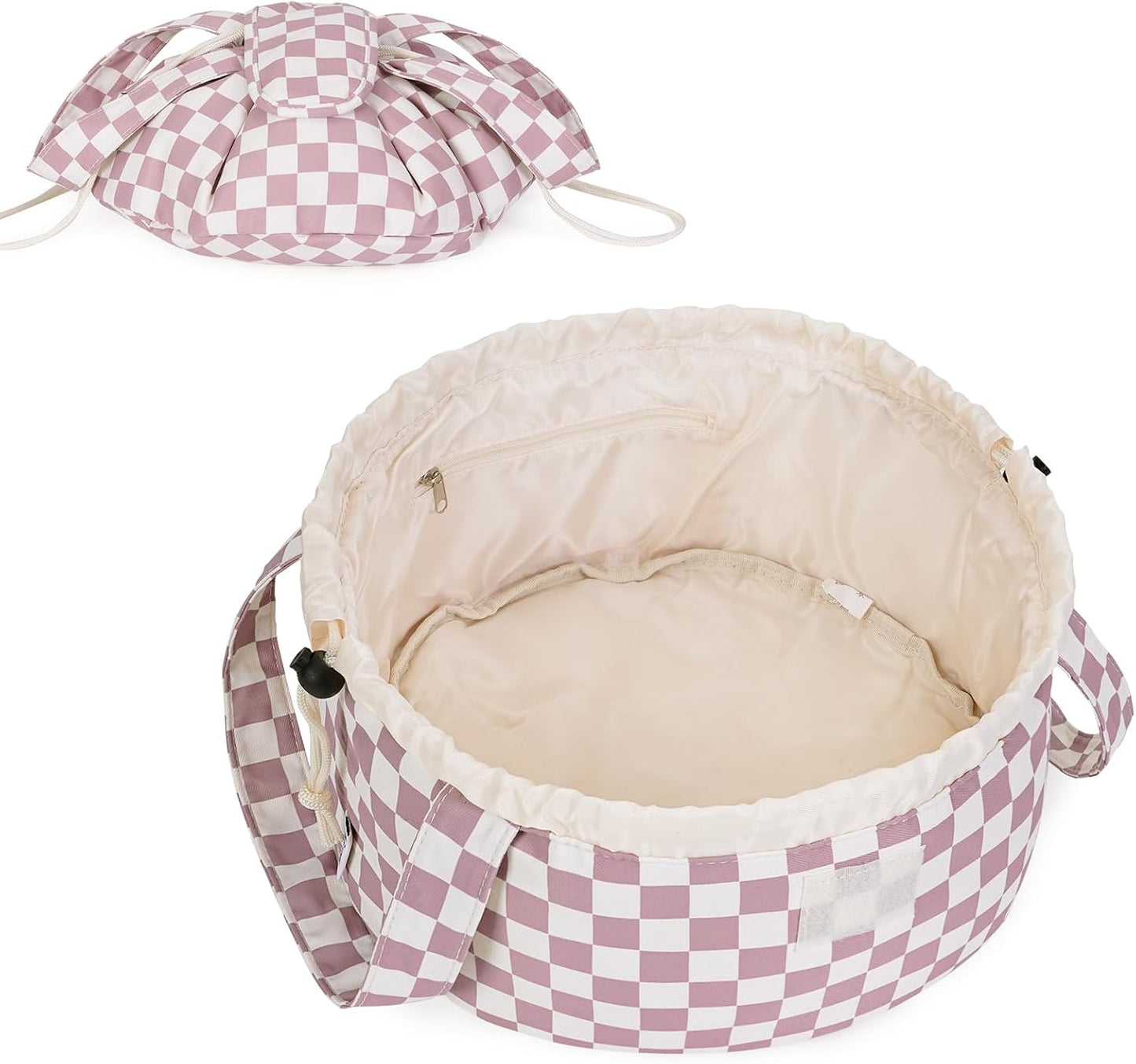 Drawstring Bucket Makeup Bag – Large Capacity Cosmetic Organizer for Toiletries & Travel