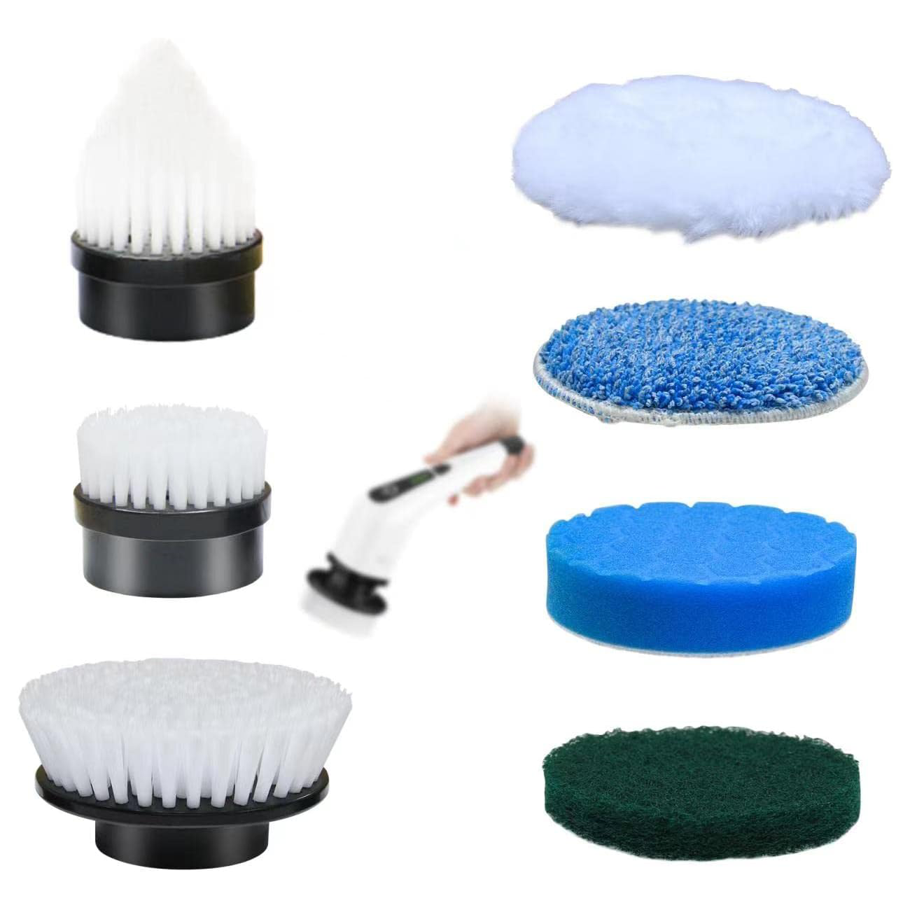 Electric Spin Scrubber – Cordless Cleaning Brush with 8 Replaceable Heads & Extendable Handle